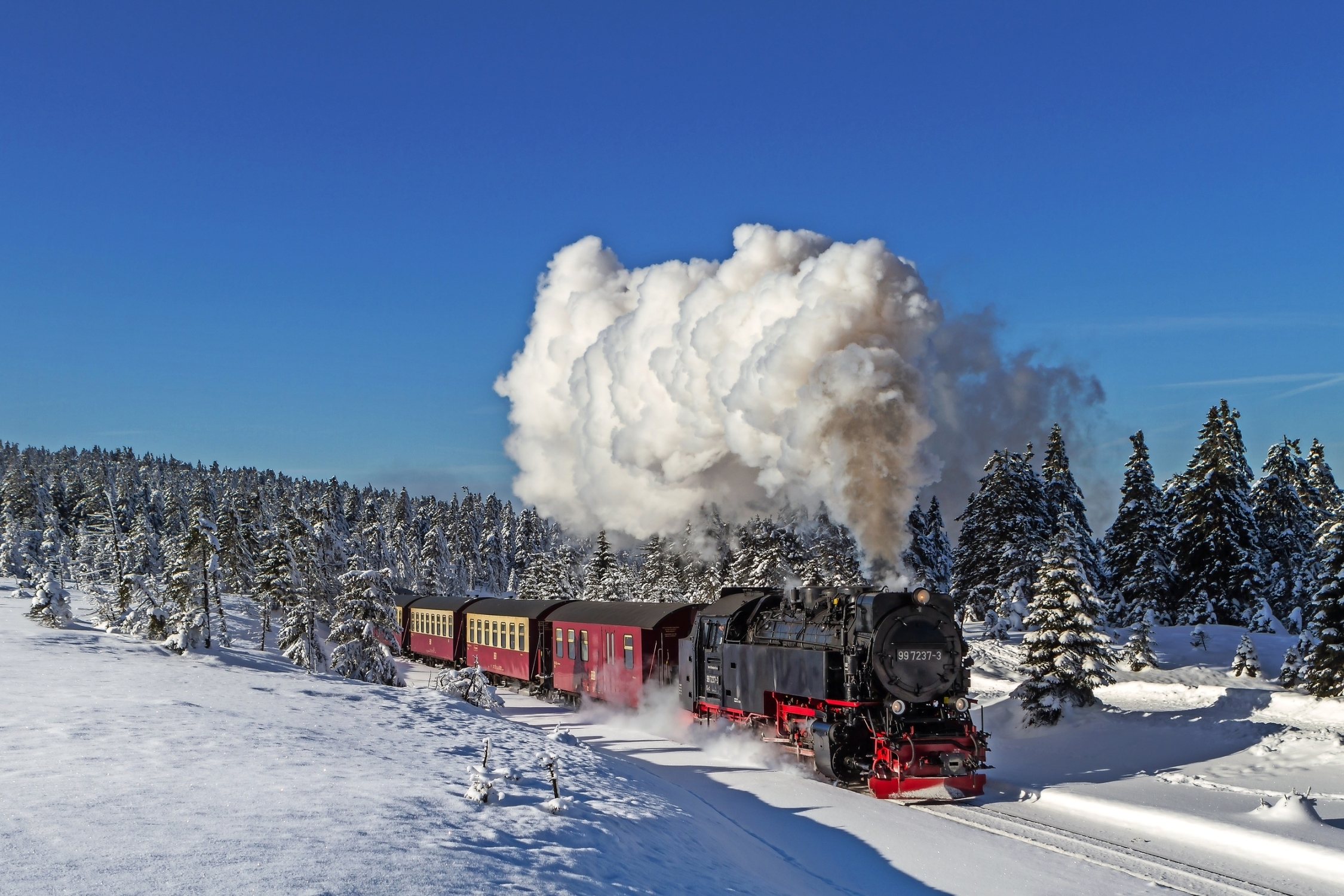 Brockenbahn der Harzer Schmalspurbahnen im Winter